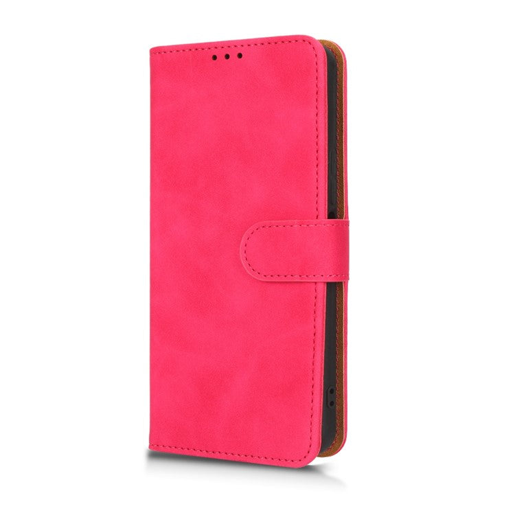 Phone Cover for Infinix Hot 12 4G, Bump Proof Skin-Touch Feeling PU Leather Wallet Case with Stand Feature - Red