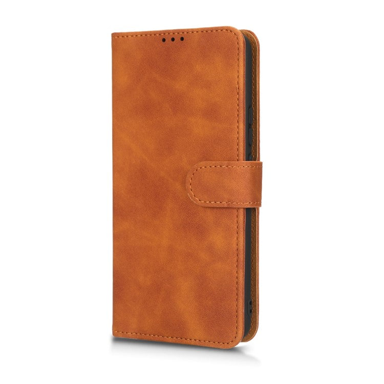 Phone Cover for Infinix Hot 10 Play, Collision Resistant Skin-Touch Feeling PU Leather Wallet Case with Stand Feature - Brown