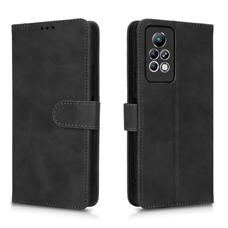 Phone Cover for Infinix Note 11 Pro, Anti-fall Skin-touch Feeling PU Leather Wallet Case with Stand Feature - Black