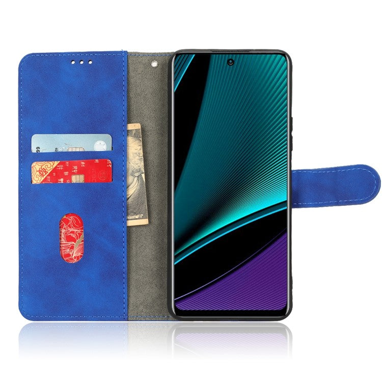 Phone Cover for Infinix Note 11 Pro, Anti-fall Skin-touch Feeling PU Leather Wallet Case with Stand Feature - Blue