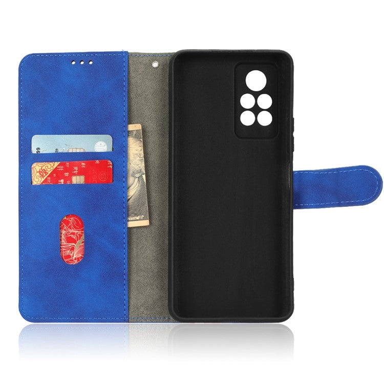 Phone Cover for Infinix Note 11 Pro, Anti-fall Skin-touch Feeling PU Leather Wallet Case with Stand Feature - Blue