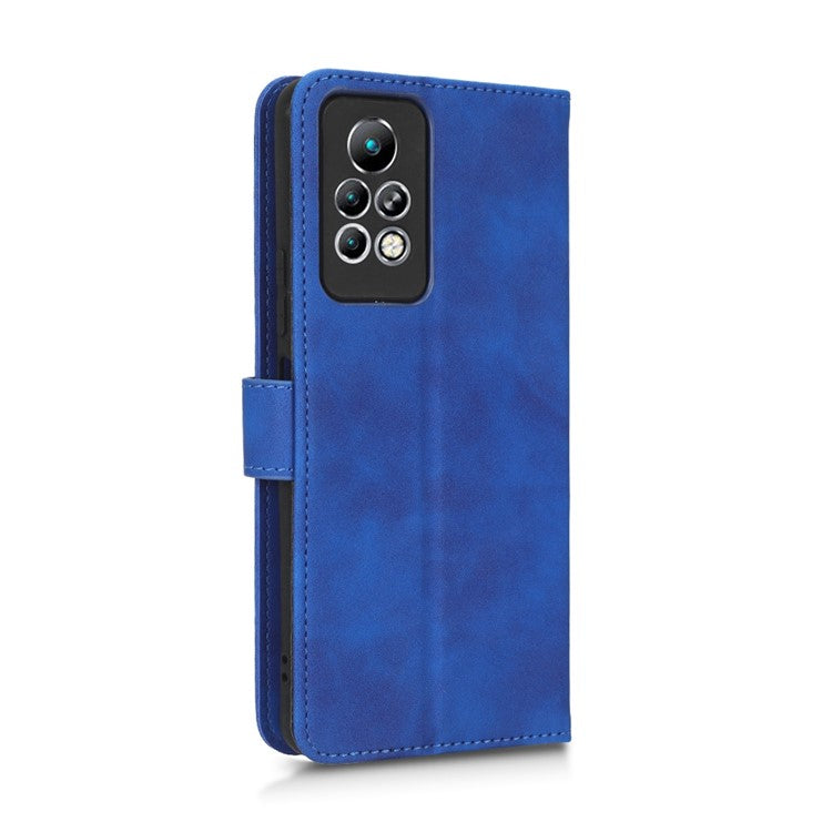 Phone Cover for Infinix Note 11 Pro, Anti-fall Skin-touch Feeling PU Leather Wallet Case with Stand Feature - Blue