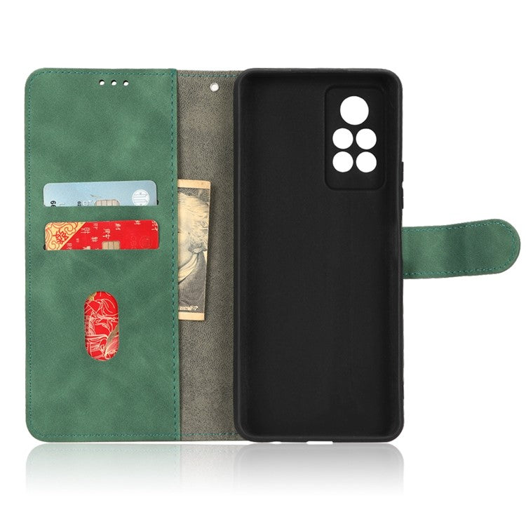 Phone Cover for Infinix Note 11 Pro, Anti-fall Skin-touch Feeling PU Leather Wallet Case with Stand Feature - Green
