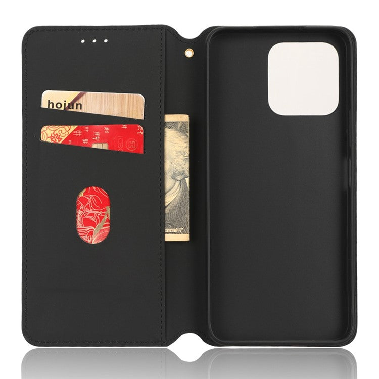 For Honor 70 Lite 5G / X6 4G / Honor Play6C / X8 5G Rhombus Pattern Imprinted Magnetic Closure Phone Cover PU Leather Flip Wallet Stand Drop-proof Phone Case - Purple