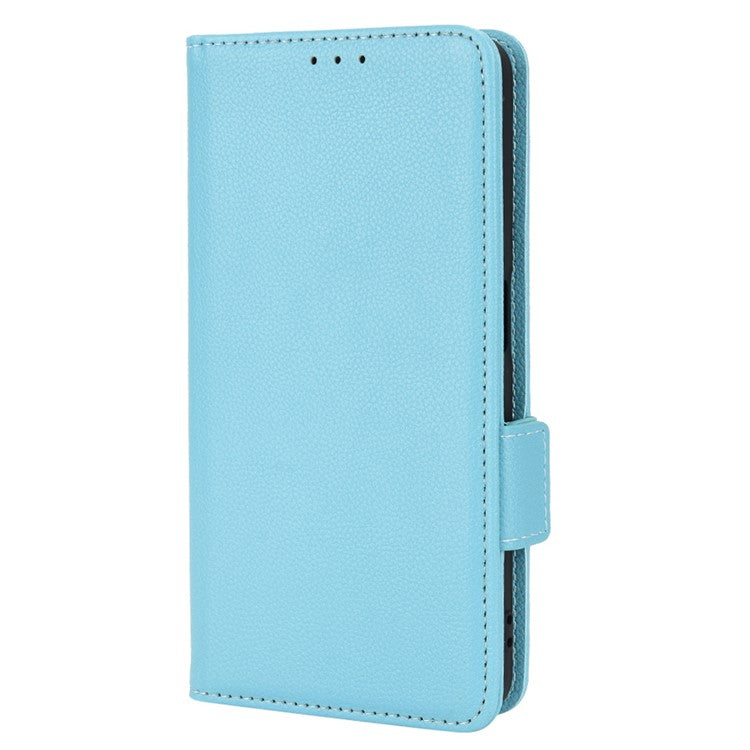 PU Leather Phone Case for Oppo A77 4G / A57 4G / A57e 4G / A57s 4G / A57 (CPH2387) (Taiwan Version), Litchi Texture Stand Wallet Phone Cover - Baby Blue