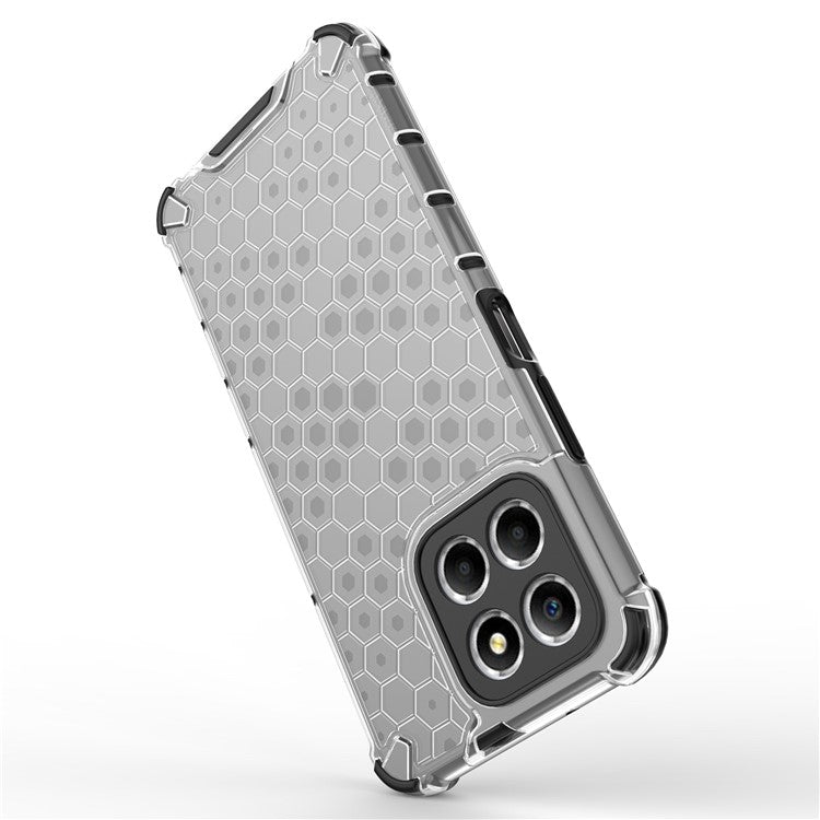 Anti-Drop Phone Case for Honor X8 5G Shockproof Slim Case Honeycomb Textured TPU + PC Phone Cover - Green