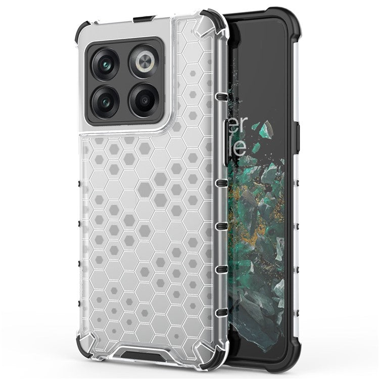For OnePlus 10T 5G / Ace Pro 5G Phone Case Honeycomb Textured Shockproof Case TPU + PC Phone Cover - Grey