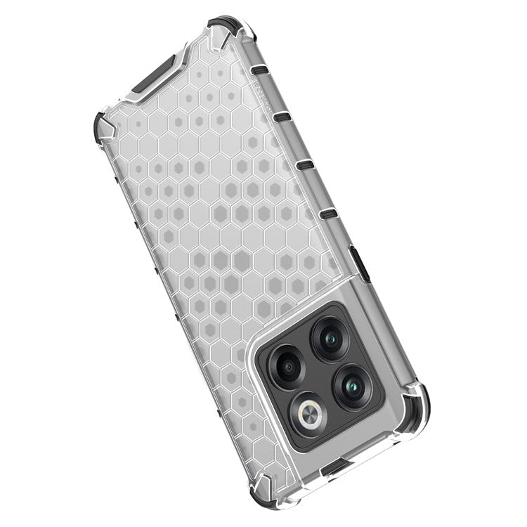 For OnePlus 10T 5G / Ace Pro 5G Phone Case Honeycomb Textured Shockproof Case TPU + PC Phone Cover - Grey