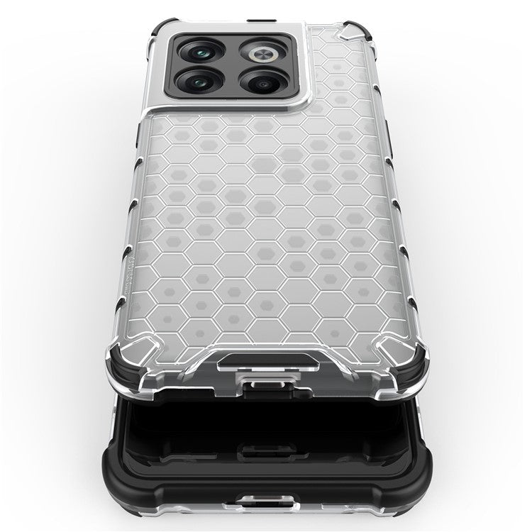 For OnePlus 10T 5G / Ace Pro 5G Phone Case Honeycomb Textured Shockproof Case TPU + PC Phone Cover - Grey