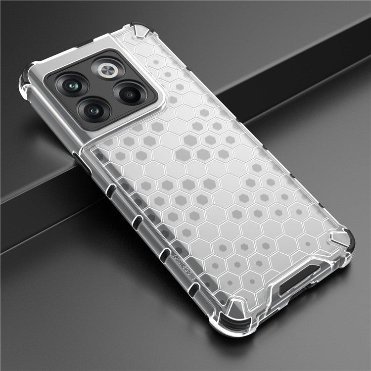 For OnePlus 10T 5G / Ace Pro 5G Phone Case Honeycomb Textured Shockproof Case TPU + PC Phone Cover - Grey