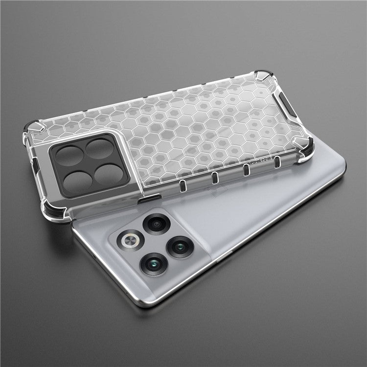 For OnePlus 10T 5G / Ace Pro 5G Phone Case Honeycomb Textured Shockproof Case TPU + PC Phone Cover - Grey