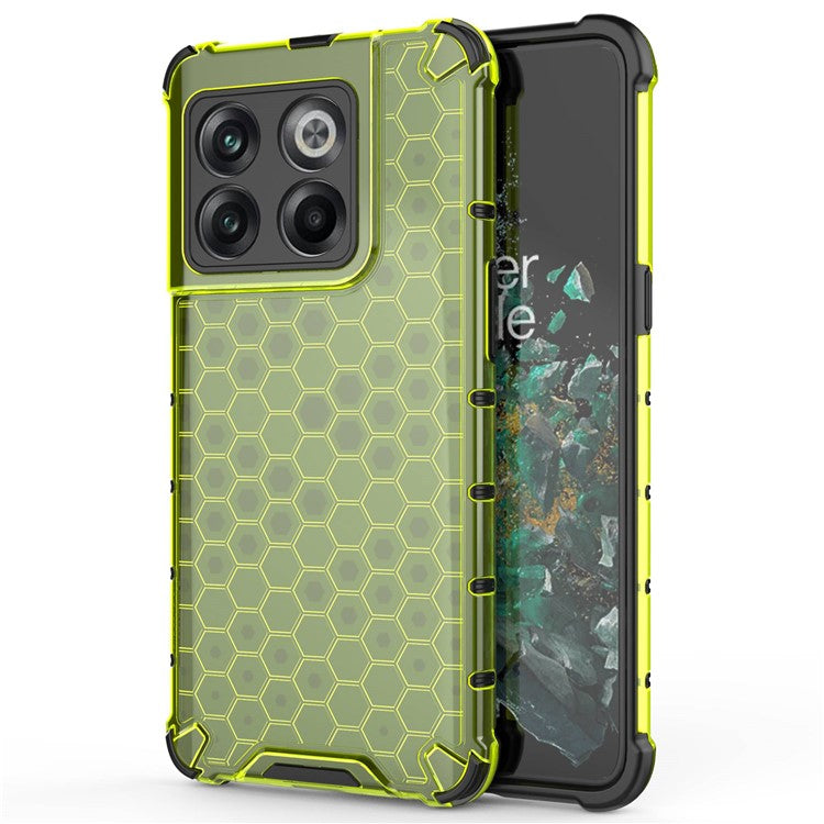 For OnePlus 10T 5G / Ace Pro 5G Phone Case Honeycomb Textured Shockproof Case TPU + PC Phone Cover - Green