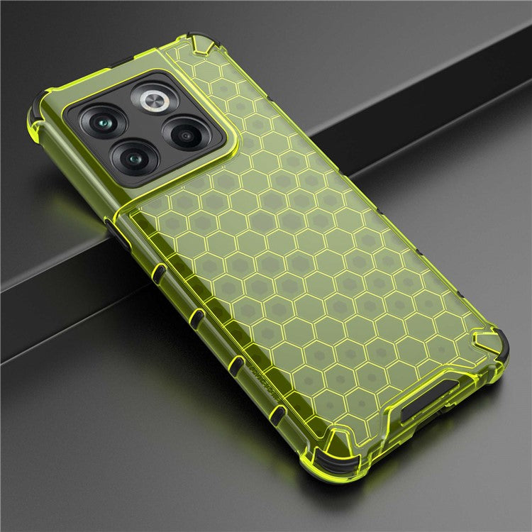 For OnePlus 10T 5G / Ace Pro 5G Phone Case Honeycomb Textured Shockproof Case TPU + PC Phone Cover - Green