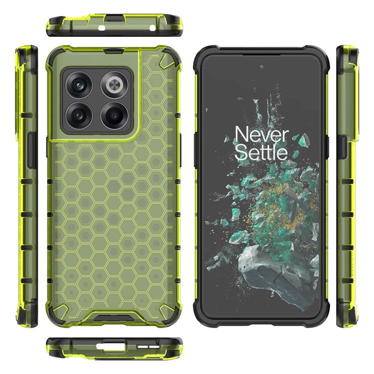 For OnePlus 10T 5G / Ace Pro 5G Phone Case Honeycomb Textured Shockproof Case TPU + PC Phone Cover - Green