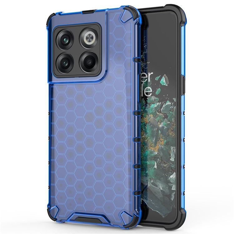 For OnePlus 10T 5G / Ace Pro 5G Phone Case Honeycomb Textured Shockproof Case TPU + PC Phone Cover - Blue