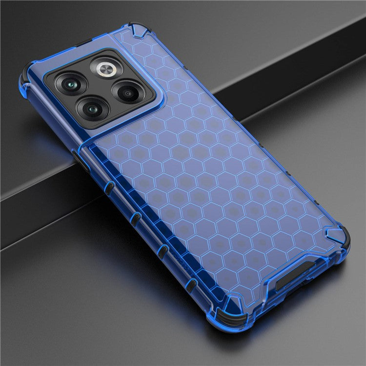 For OnePlus 10T 5G / Ace Pro 5G Phone Case Honeycomb Textured Shockproof Case TPU + PC Phone Cover - Blue