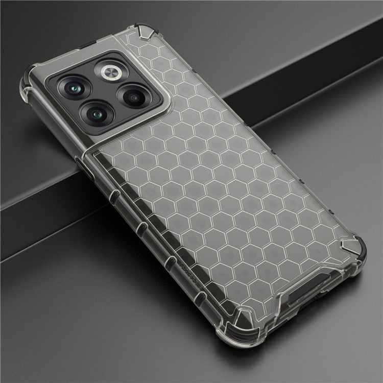 For OnePlus 10T 5G / Ace Pro 5G Phone Case Honeycomb Textured Shockproof Case TPU + PC Phone Cover - Black