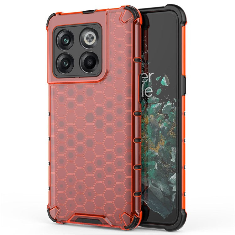 For OnePlus 10T 5G / Ace Pro 5G Phone Case Honeycomb Textured Shockproof Case TPU + PC Phone Cover - Red