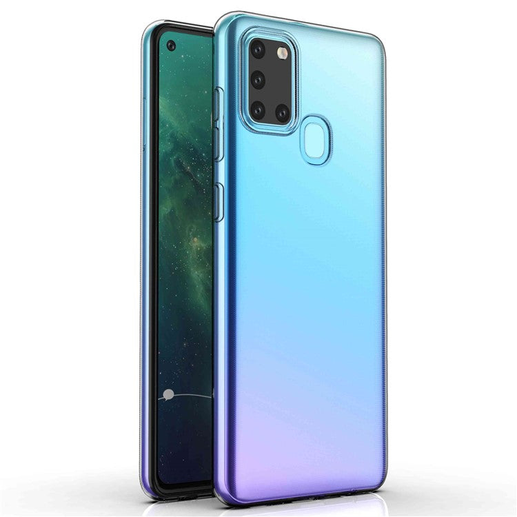 Transparent Soft TPU Phone Case for Samsung Galaxy A21s, Slim Anti-fingerprint Phone Back Cover Shell