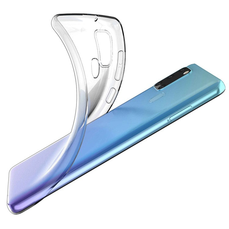 Transparent Soft TPU Phone Case for Samsung Galaxy A21s, Slim Anti-fingerprint Phone Back Cover Shell