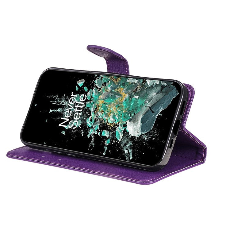 KT Leather Series-2 for OnePlus Ace Pro 5G / 10T 5G Anti-drop PU Leather Flip Wallet Case Solid Color Magnetic Closure Stand Phone Cover with Strap - Purple