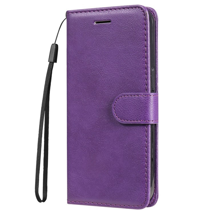 KT Leather Series-2 for OnePlus Ace Pro 5G / 10T 5G Anti-drop PU Leather Flip Wallet Case Solid Color Magnetic Closure Stand Phone Cover with Strap - Purple