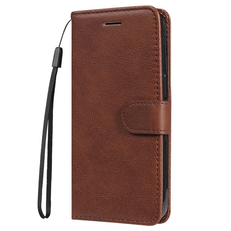 KT Leather Series-2 for OnePlus Ace Pro 5G / 10T 5G Anti-drop PU Leather Flip Wallet Case Solid Color Magnetic Closure Stand Phone Cover with Strap - Brown