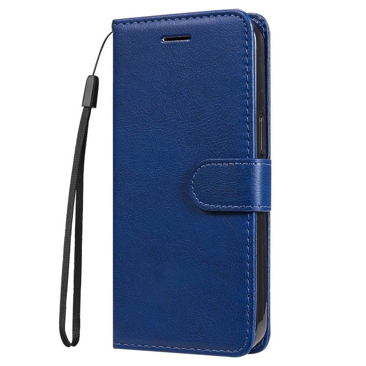 KT Leather Series-2 for OnePlus Ace Pro 5G / 10T 5G Anti-drop PU Leather Flip Wallet Case Solid Color Magnetic Closure Stand Phone Cover with Strap - Blue
