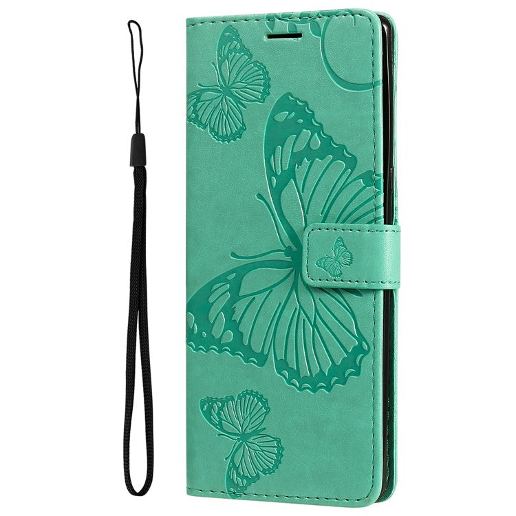 KT Imprinting Series-2 for Honor X40 5G / X9a 5G / Magic5 Lite 5G PU Leather Horizontal Stand Wallet Case Imprinted Butterfly Pattern Magnetic Clasp Protective Cover - Green