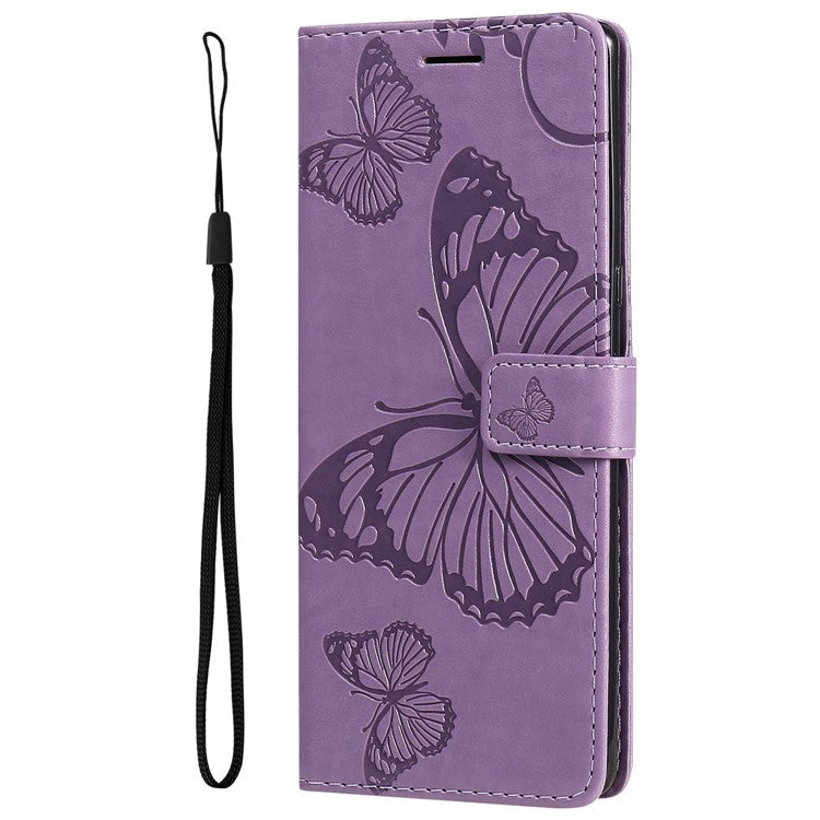 KT Imprinting Series-2 for Honor X40 5G / X9a 5G / Magic5 Lite 5G PU Leather Horizontal Stand Wallet Case Imprinted Butterfly Pattern Magnetic Clasp Protective Cover - Purple