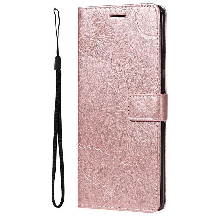 KT Imprinting Series-2 for Honor X40 5G / X9a 5G / Magic5 Lite 5G PU Leather Horizontal Stand Wallet Case Imprinted Butterfly Pattern Magnetic Clasp Protective Cover - Rose Gold
