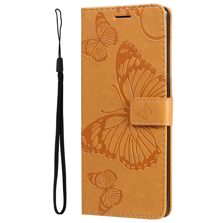KT Imprinting Series-2 for Honor X40 5G / X9a 5G / Magic5 Lite 5G PU Leather Horizontal Stand Wallet Case Imprinted Butterfly Pattern Magnetic Clasp Protective Cover - Yellow
