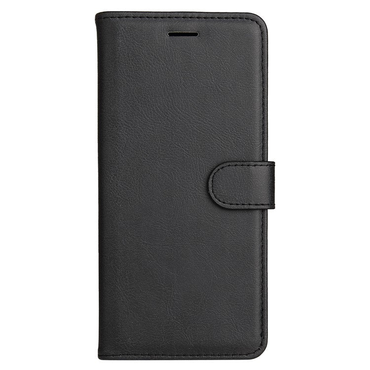 KT Leather Series-2 Phone Case for Honor X8 4G, All-round Shockproof PU Leather Flip Wallet Cover Solid Color Magnetic Closure Stand Phone Shell with Strap - Black
