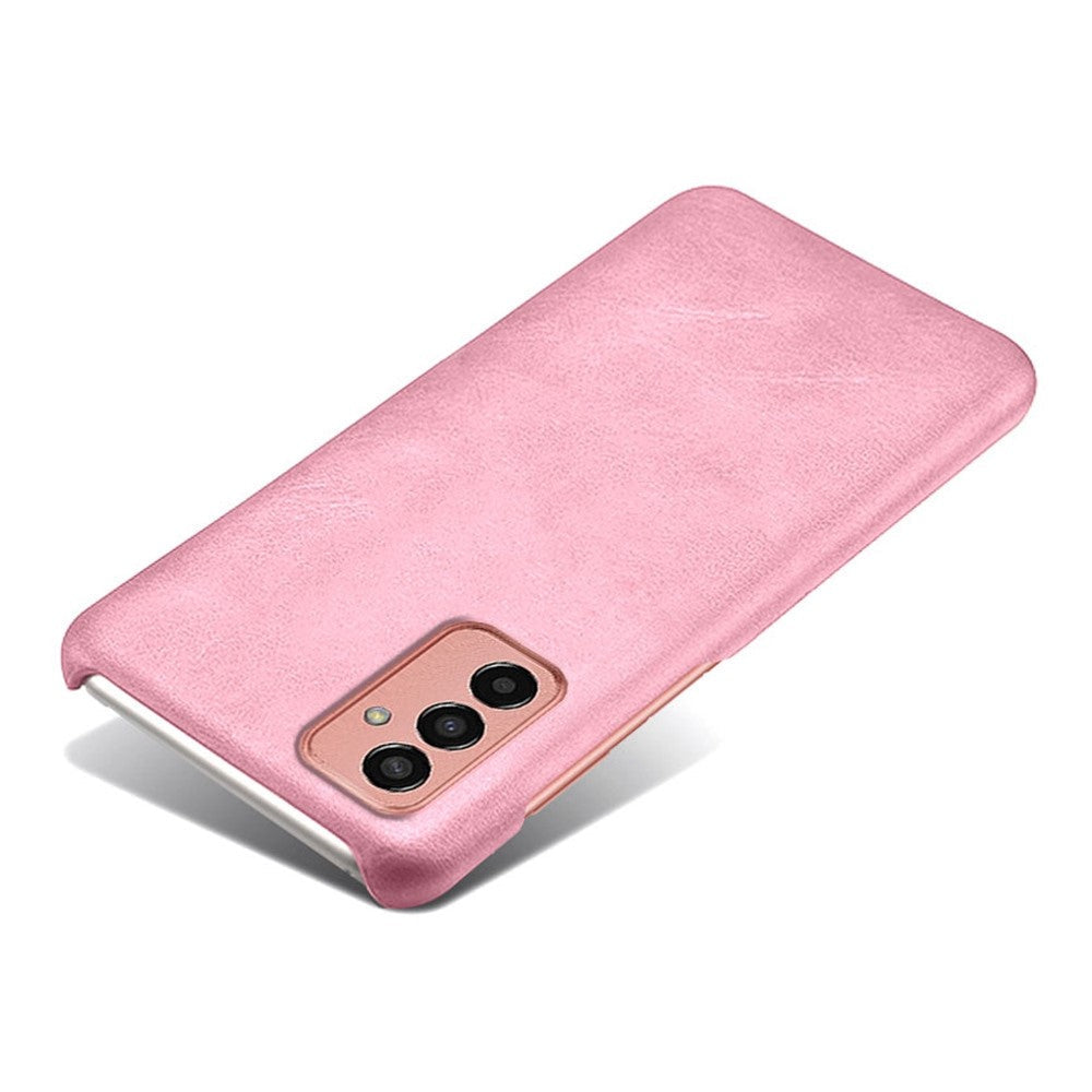 For Samsung Galaxy M13 4G Mobile Phone Cover, Anti-drop Calf Textured PU Leather Coated PC Phone Case - Rose Gold
