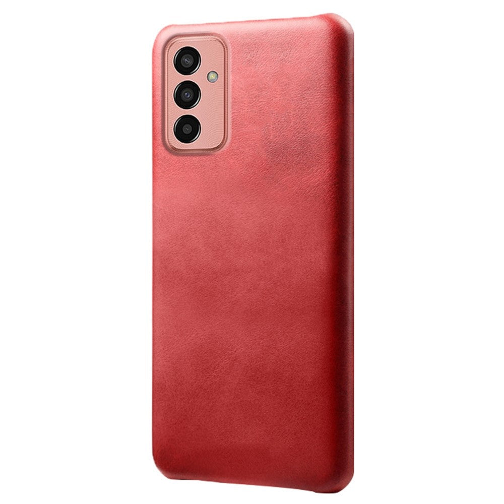For Samsung Galaxy M13 4G Mobile Phone Cover, Anti-drop Calf Textured PU Leather Coated PC Phone Case - Red