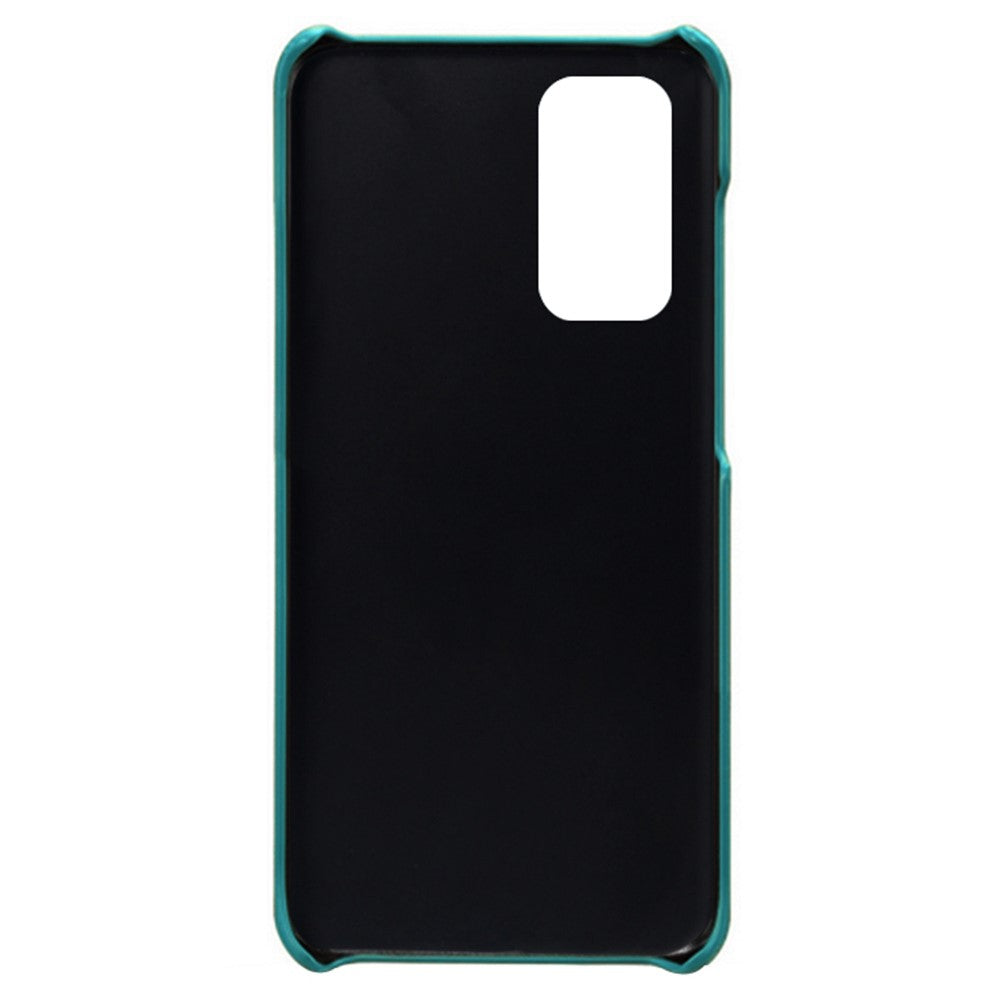 For Samsung Galaxy M13 4G Phone Case with Dual Card Slots, Drop Resistant PU Leather Coated Hard PC Cover - Green