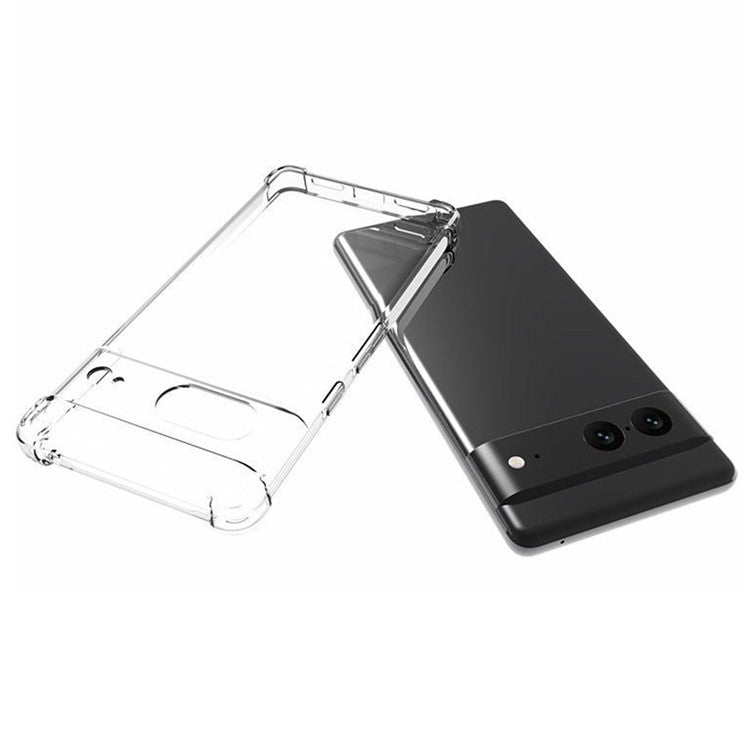 For Google Pixel 7 5G Soft TPU Transparent Phone Case Four Corners Shock Absorption Non-Slip Back Cover