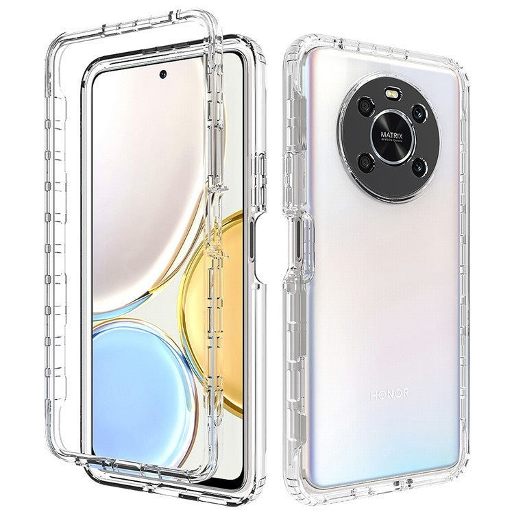 For Honor Magic 4 Lite 5G / X9 5G / X9 4G Transparent TPU + PC Phone Protective Case Stylish Gradient Anti-scratch Cover - Transparent