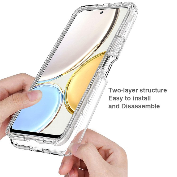 For Honor Magic 4 Lite 5G / X9 5G / X9 4G Transparent TPU + PC Phone Protective Case Stylish Gradient Anti-scratch Cover - Gradient Red