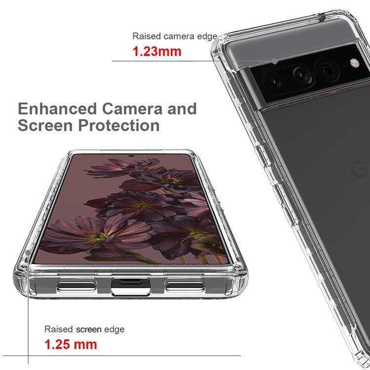For Google Pixel 7 Pro 5G Stylish Gradient Color Soft TPU + Hard PC Case Crystal Clear Anti-drop Phone Cover - Gradient Black