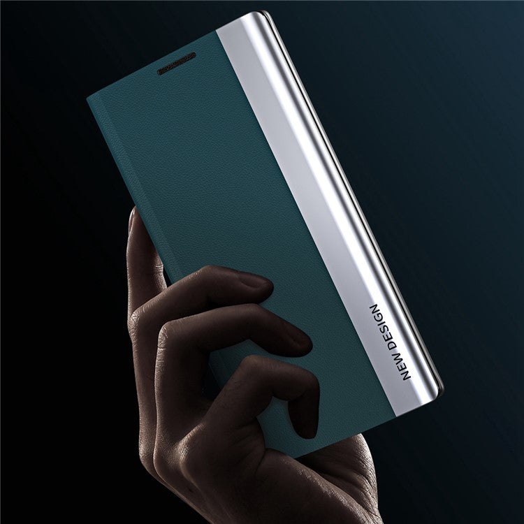 For Samsung Galaxy A14 5G / A14 4G Electroplating PU Leather Flip Viewing Stand Cover Phone Case - White