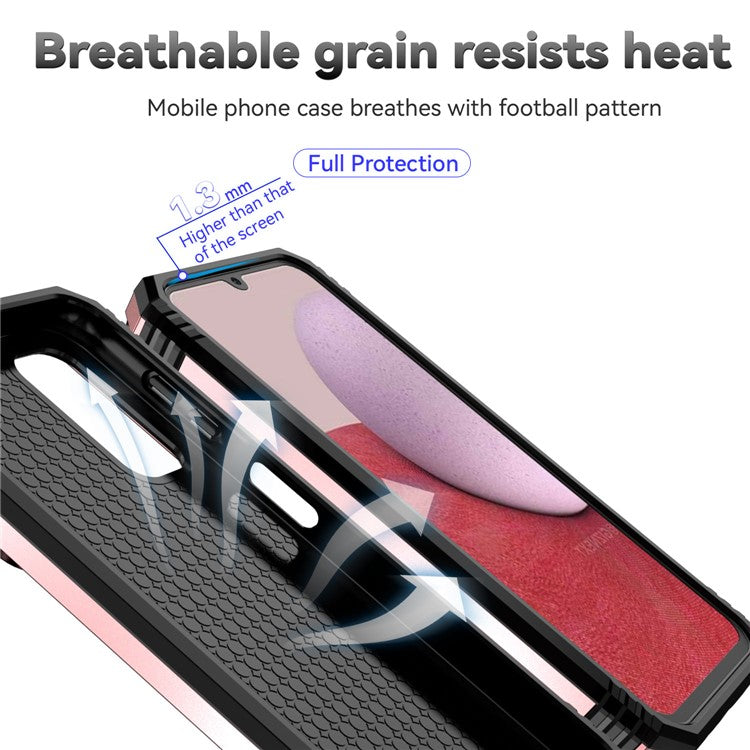 For Samsung Galaxy A14 5G / A14 4G Case PC+TPU Slide Camera Protector Phone Cover with Kickstand - Rose Gold