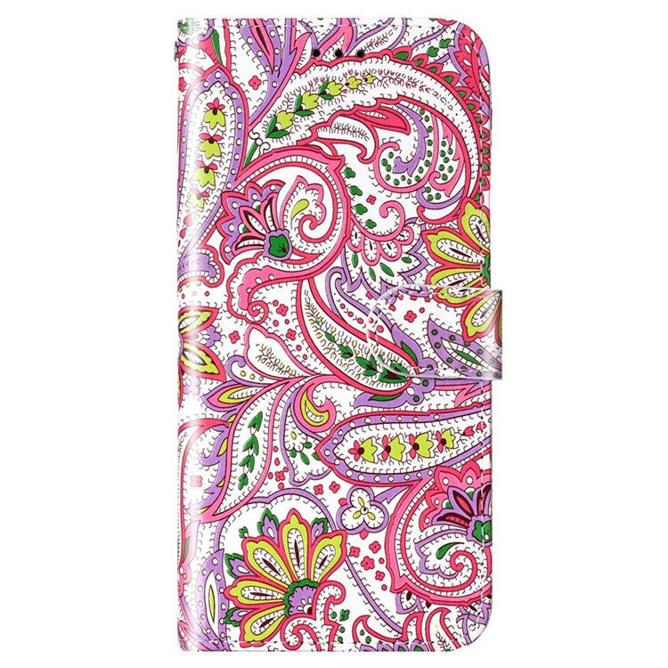 For Samsung Galaxy A04s 4G (164.7 x 76.7 x 9.1 mm) Pattern Embossed Phone Case PU Leather TPU Wallet Case with Stand / Hand Strap - Flower