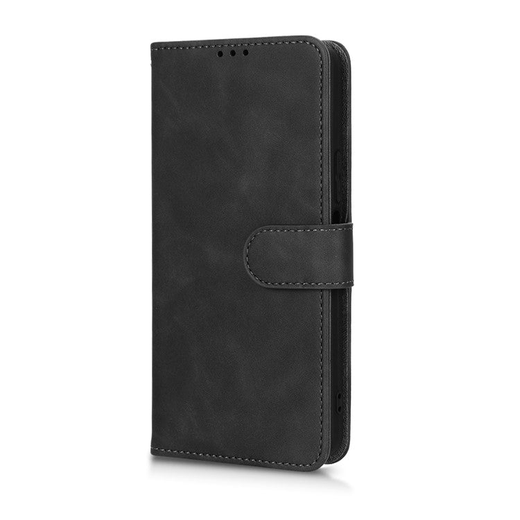 For Infinix Note 12 VIP 4G Anti-scratch PU Leather Phone Case Skin-touch Feeling Wallet Stand Magnetic Clasp Cover - Black