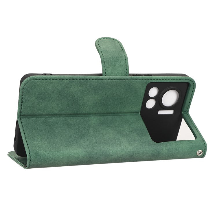 For Infinix Note 12 VIP 4G Anti-scratch PU Leather Phone Case Skin-touch Feeling Wallet Stand Magnetic Clasp Cover - Green