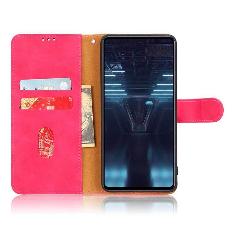 For Infinix Note 12 VIP 4G Anti-scratch PU Leather Phone Case Skin-touch Feeling Wallet Stand Magnetic Clasp Cover - Red
