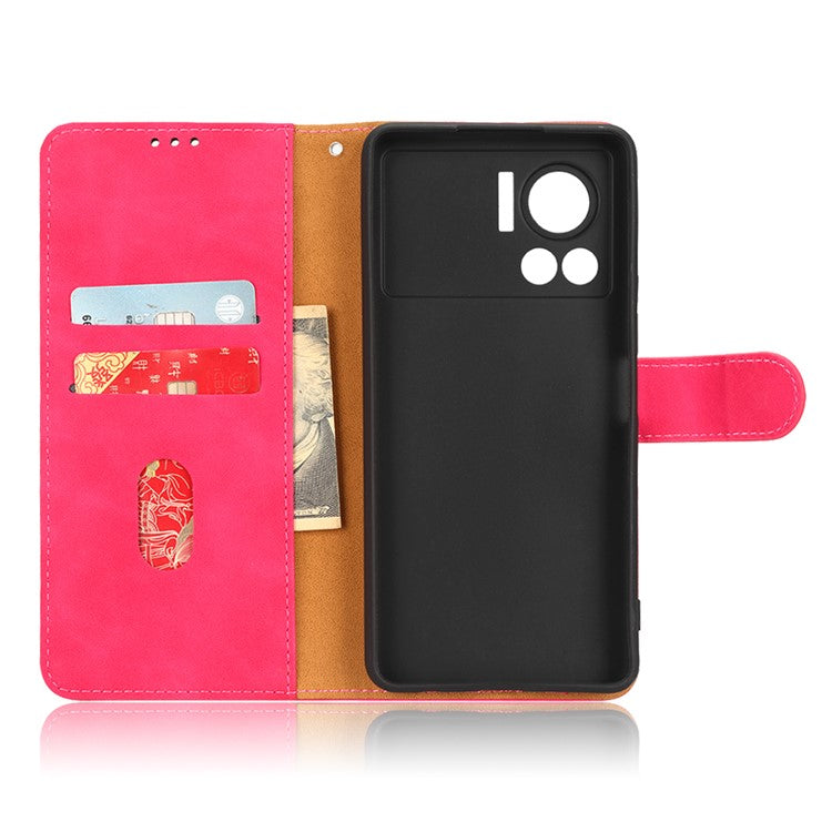 For Infinix Note 12 VIP 4G Anti-scratch PU Leather Phone Case Skin-touch Feeling Wallet Stand Magnetic Clasp Cover - Red