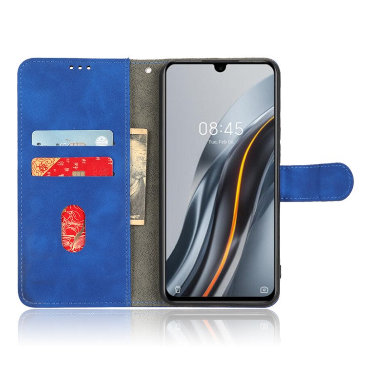For Infinix Note 12 G96 4G Skin-Touch Feeling Stand Phone Case PU Leather Full Protection Wallet Cover - Blue