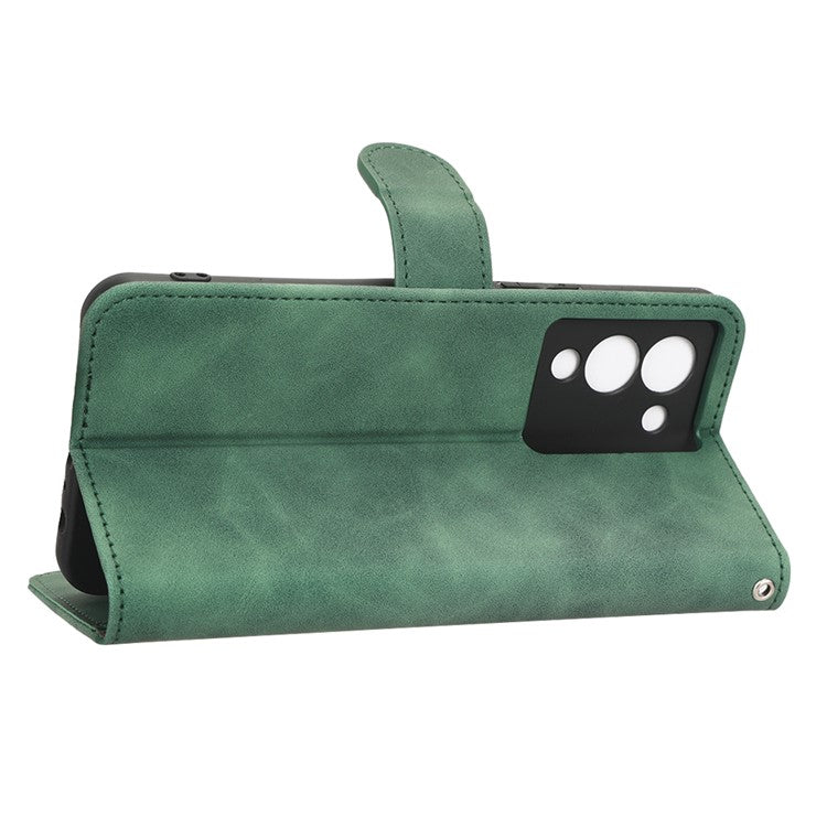 For Infinix Note 12 G96 4G Skin-Touch Feeling Stand Phone Case PU Leather Full Protection Wallet Cover - Green