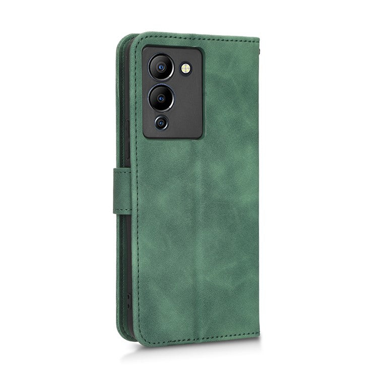 For Infinix Note 12 G96 4G Skin-Touch Feeling Stand Phone Case PU Leather Full Protection Wallet Cover - Green
